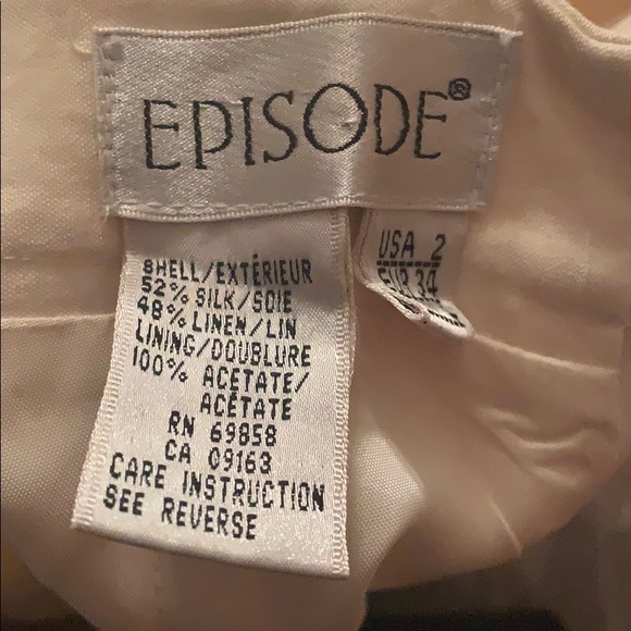 Episode Women’s 2 Silk Linen Cream Strapped Dress - Picture 3 of 3